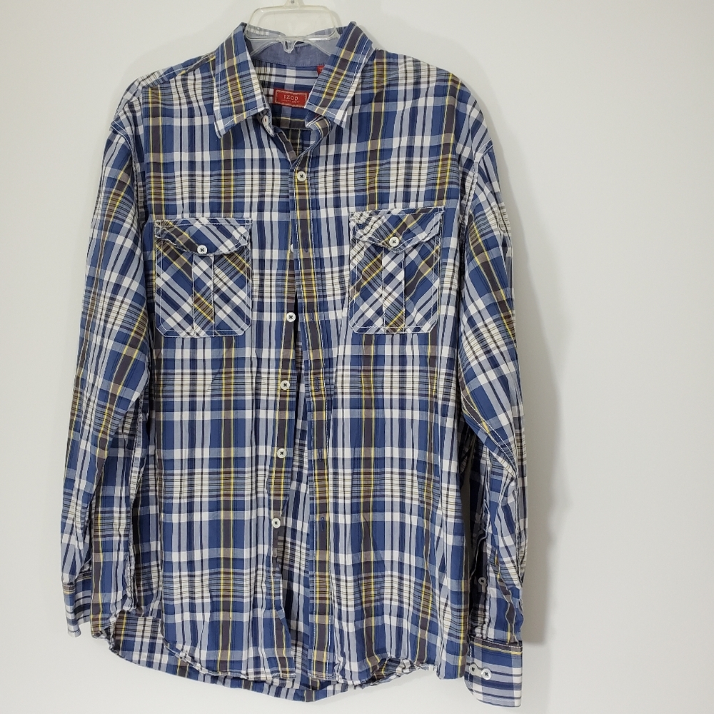 Izod Plaid Western Shirt, Size Large